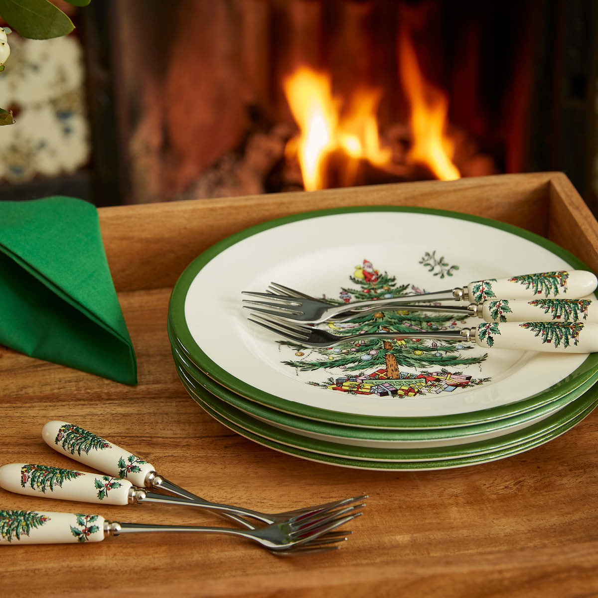 Christmas Tree Set of 6 Pastry Forks image number null
